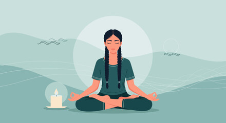 Yoga Meditation Relaxation Flat Design
