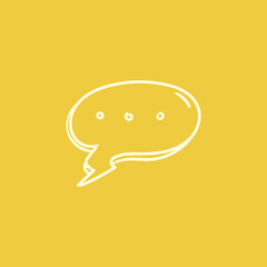 Simple Yellow Speech Bubble Graphic: Communication Icon