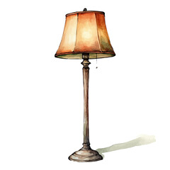 Obraz premium watercolor of Floor Lamp, vector, isolated on a white background.
