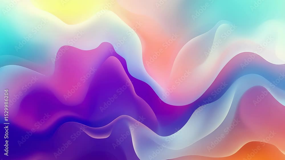 Poster Vibrant Abstract Colorful Gradient Waves Motion Background Animation, Smooth Transitions