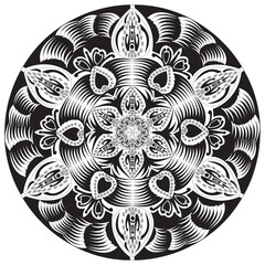Beautiful circle pattern mandala art isolated on a white background, Indian style mandala art for festival decoration, decoration elements for meditation poster, henna, tattoo art
