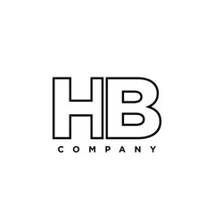 Letter H and B, HB logo design template. Minimal monogram initial based logotype.