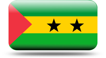  rectangle 3d look Flag of sao tome and principe