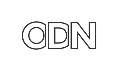 ODN logo design template with strong and modern bold text. Initial based vector logotype featuring simple and minimal typography. Trendy company identity.