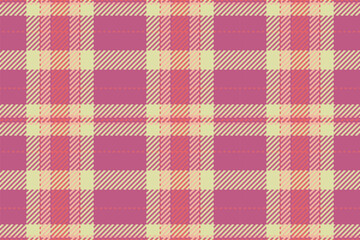 Warm plaid pattern. Repeating tartan design in pink, red, and cream hues. Classic aesthetic, perfect for backgrounds, textiles, or festive designs.