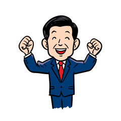vector character korean man in business suit on white background.Generative AI