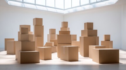 Humanitarian Relief Boxes Stacked Neatly for Emergency Distribution and Global Crisis Support