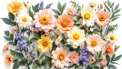 collection of flower on white background,isolated on white,clip art
