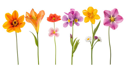 collection of flower on white background,isolated on white,clip art
