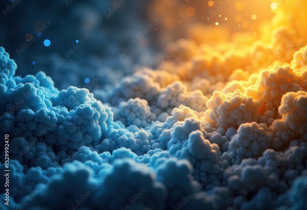 Poster vibrant clouds illuminated by warm and cool light create a dynamic sky scene
