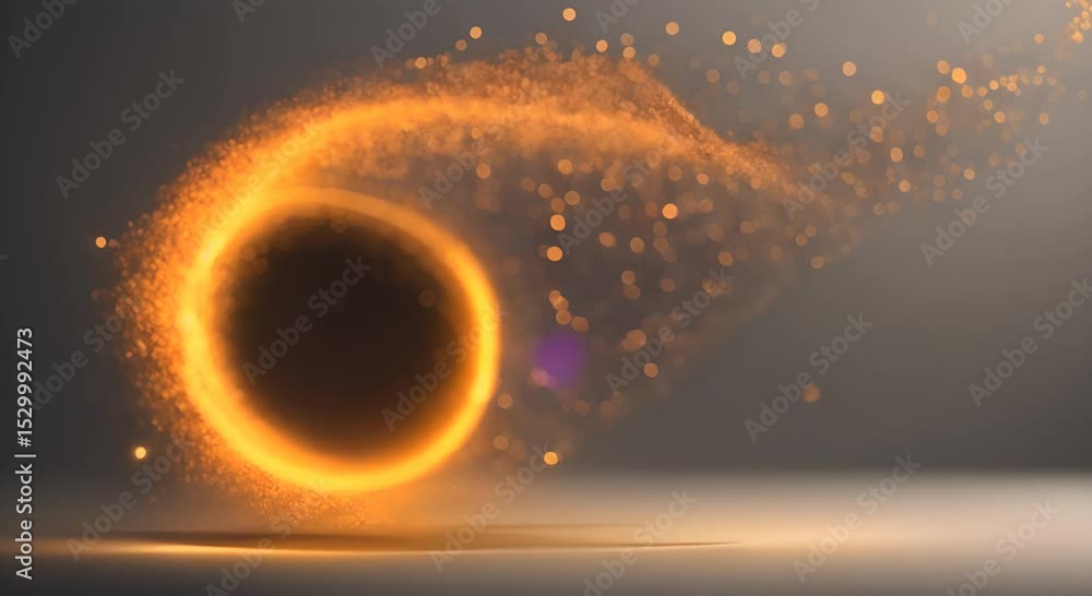 Poster golden stardust swirl a mesmerizing abstract background with a swirling glittering flow of golden pa
