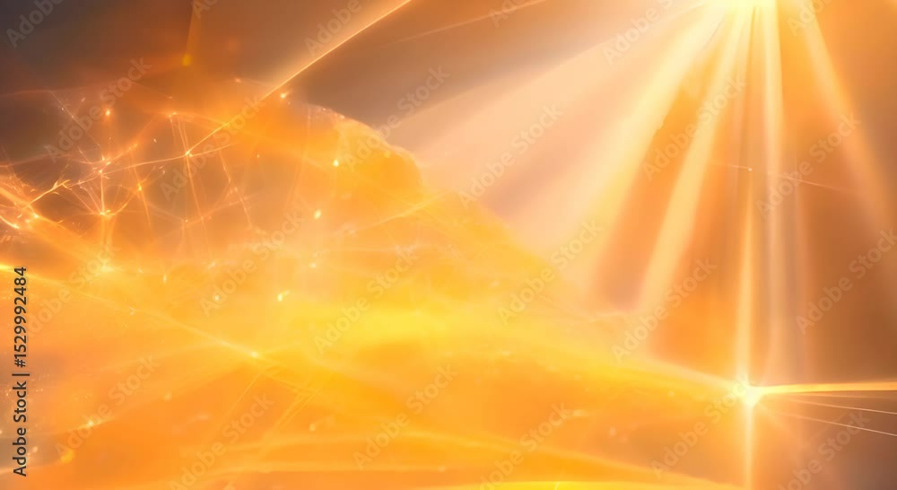 Poster golden light flare a mesmerizing abstract photo of a bright golden light flare with soft diffused ed