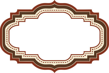 Elegant decorative label frame with vintage style and warm earth tone color palette
