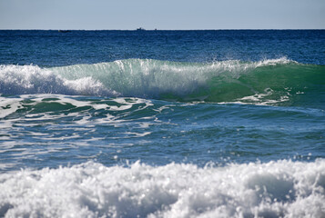 waves breaking on the Sunshine Coast, Queensland, Australia