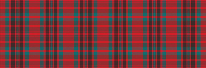 Vibrant red and teal plaid pattern.  Perfect for textile design, website backgrounds, or holiday projects.  This seamless texture evokes a feeling of warmth and tradition.