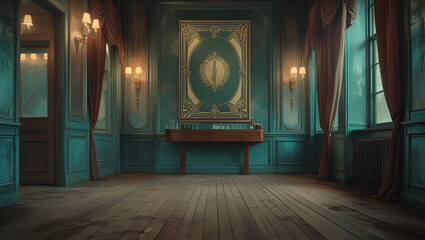 interior of the church Whispers in Teal: A Vintage Hall of Memories