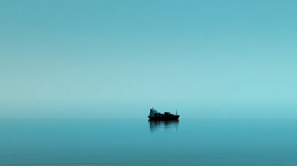 Cargo vessel sailing on calm ocean waters representing maritime trade and logistics industry