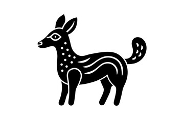 Fototapeta premium Otomi Animal Vector Art – Traditional Mexican Line Style Icon on White