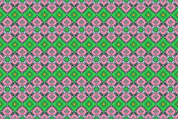 Seamless Symmetric Graphic Design Luxury Geometric Shape Perspective Decoration Art Textile Fashion Endless Visual Wallpaper Cloth Tile Fabric Template Texture Background Interior Digital Pattern.