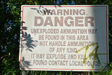 warning of unexploded ammunition