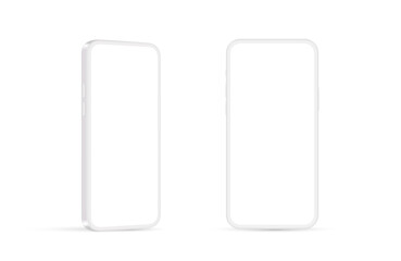 White phone mockup vector blank collection