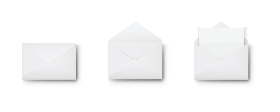 White envelope vector blank illustration. Blank white envelope design