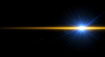 Fototapeta premium Abstract Light Flare Background with Yellow and Blue Optical Effect