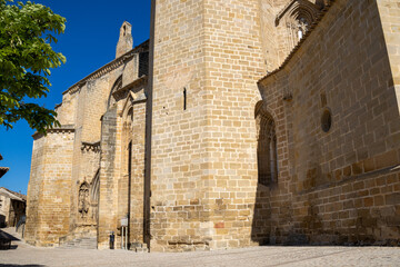 Santa María la Mayor Church in Valderrobres, Teruel, Spain. Medieval architecture with stone...