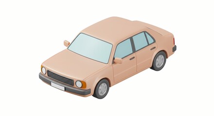 Isometric Car Illustration - Minimalist Vehicle Design