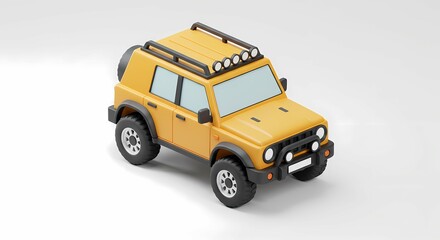 Stylized Yellow Off-Road Vehicle Illustration