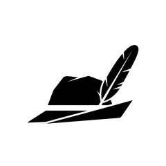 Oktoberfest hat with feather icon design