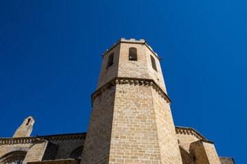 Obraz premium Santa María la Mayor Church in Valderrobres, Teruel, Spain. Medieval architecture with stone details in the heart of Matarraña.