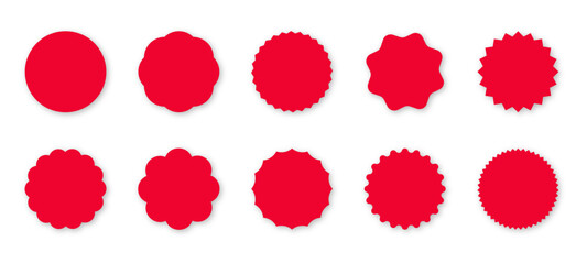 Circle tag red vector illustration collection