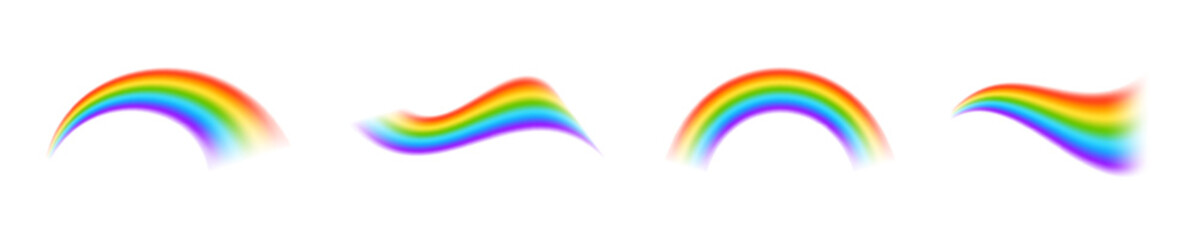 Rainbow soft blurred vector illustration set