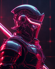 Roman Centurion in Synthwave Armor