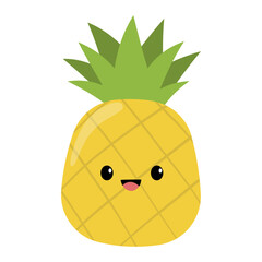 Cute Pineapple Kawaii Illustration