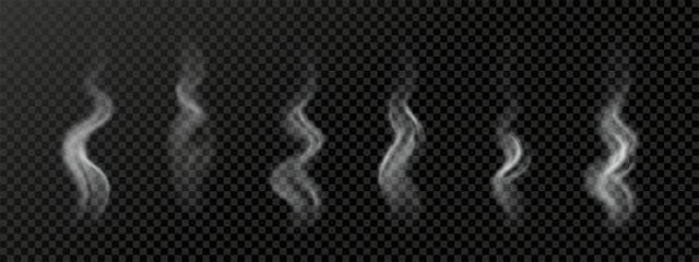 Soft blurred smoke realistic transparent vector collection.
Mist and fog isolated vector swirl texture set