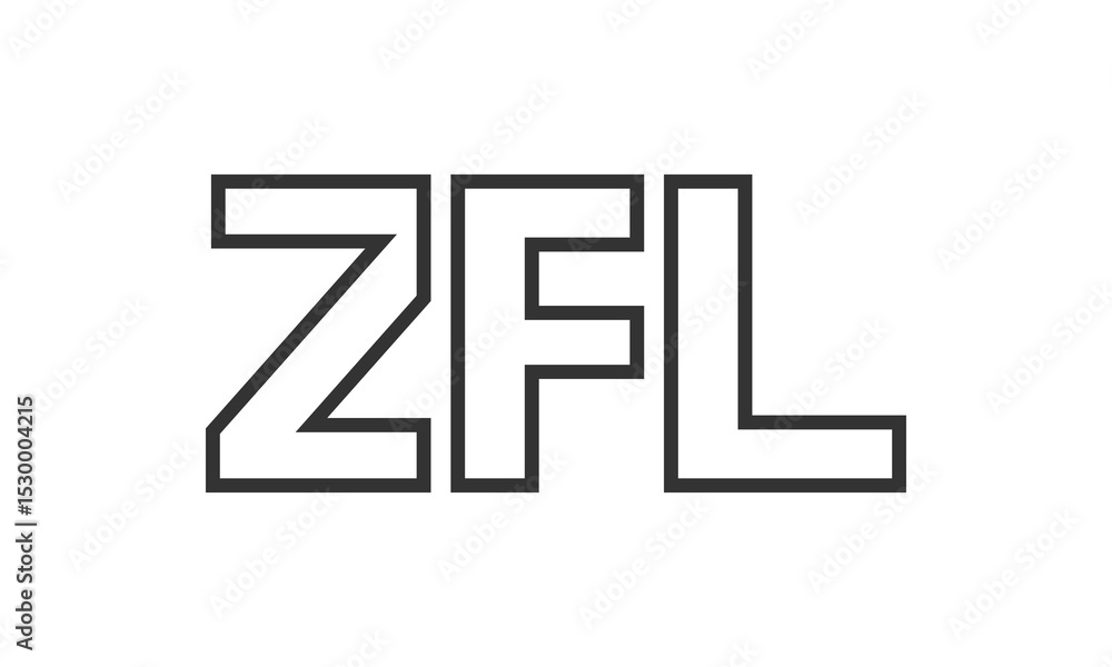 Poster zfl logo design template with strong and modern bold text. initial based vector logotype featuring s