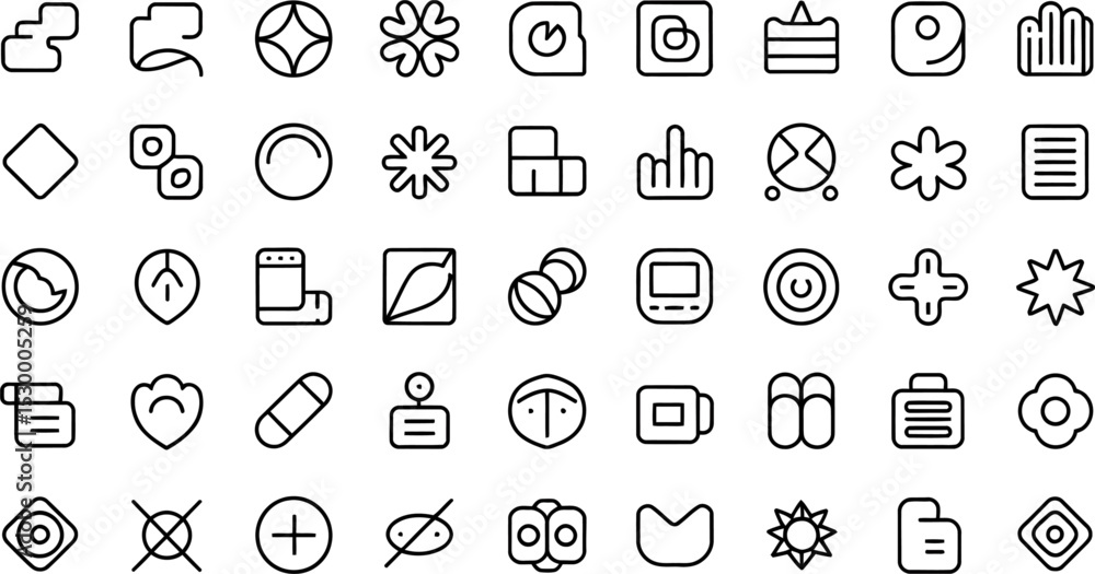 Poster black outline icons website onboarding flow vector