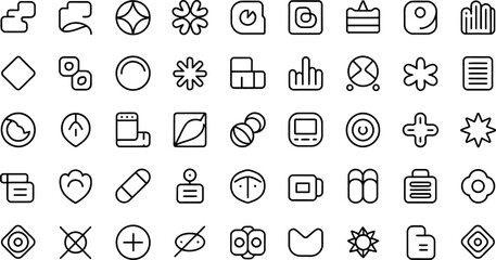 Black Outline Icons Website Onboarding Flow vector