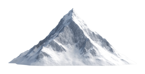 Majestic mountain summit snow-capped landscape natural environment scenic perspective isolated on transparent background