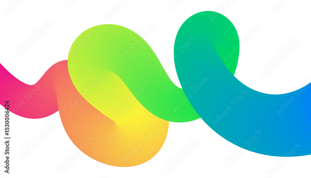 Poster abstract gradient swirling shape isolated