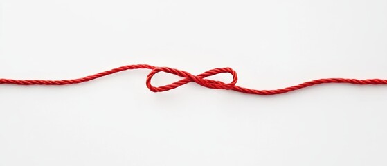 Elegant Red String Symbolizing Unity and Bond in a Simple Design