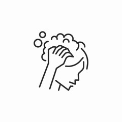washing hair shapooing icon sign vector