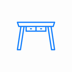 working desk icon sign vector