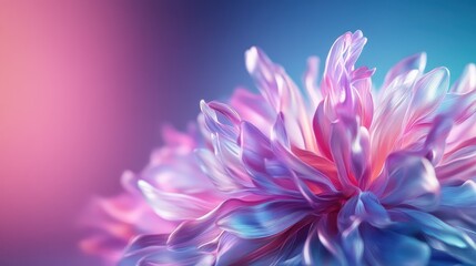 This captivating image captures a stunning, abstract flower design with an array of vibrant colors and flowing shapes, evoking emotions of beauty and creativity in art.