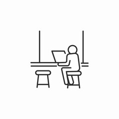 workplace desk icon sign vector