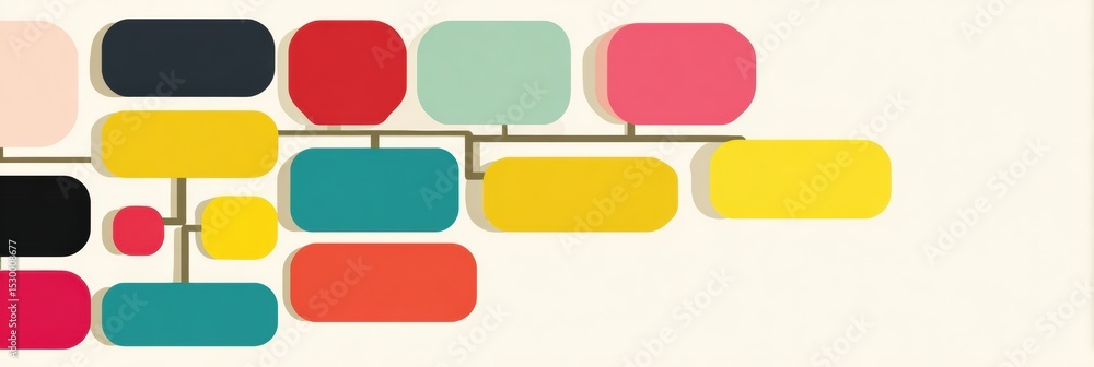 Poster Retro-style Illustrated Bracket Grid Showcasing Bold Colors With a Light Section for Copy at the Bottom for Creative Design Projects