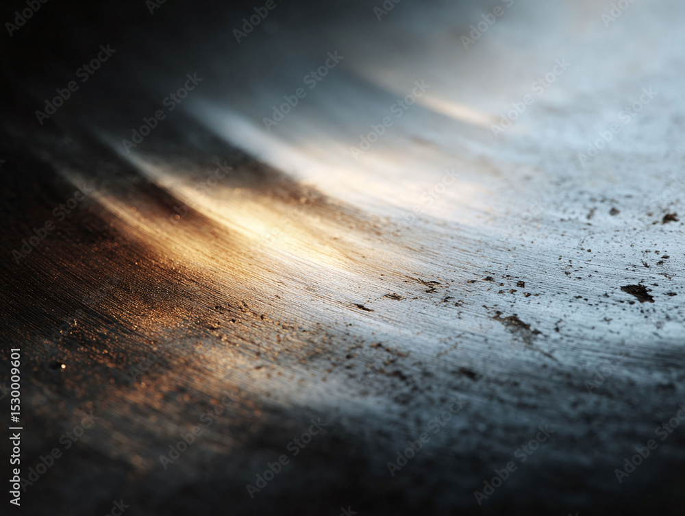 Poster intriguing abstract image with light illuminating a textured, curved surface. evokes concepts of dep