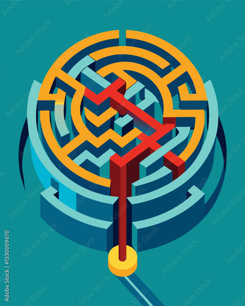 Poster the mind maze stretches out before them like a tangled web each path interweaving and overlapping wi